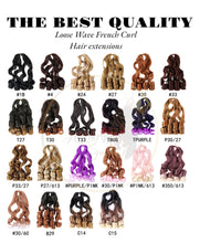 Load image into Gallery viewer, French curl silky extensions bundles loose wavy curls ombre synthetic braiding hair
