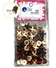 Load image into Gallery viewer, Tara Bead X shape (50pc) kids hair braids beads accessories
